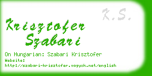 krisztofer szabari business card